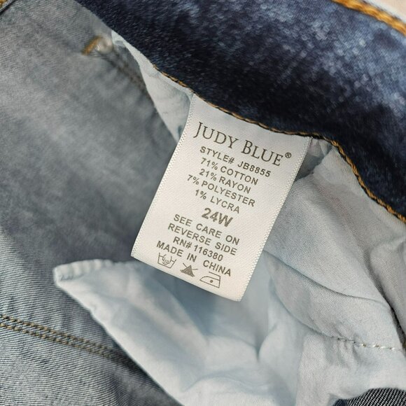 Judy Blue Skinny Fit Jeans 24W Dark Wash Button Fly Lightly Distressed High Rise - Picture 7 of 11